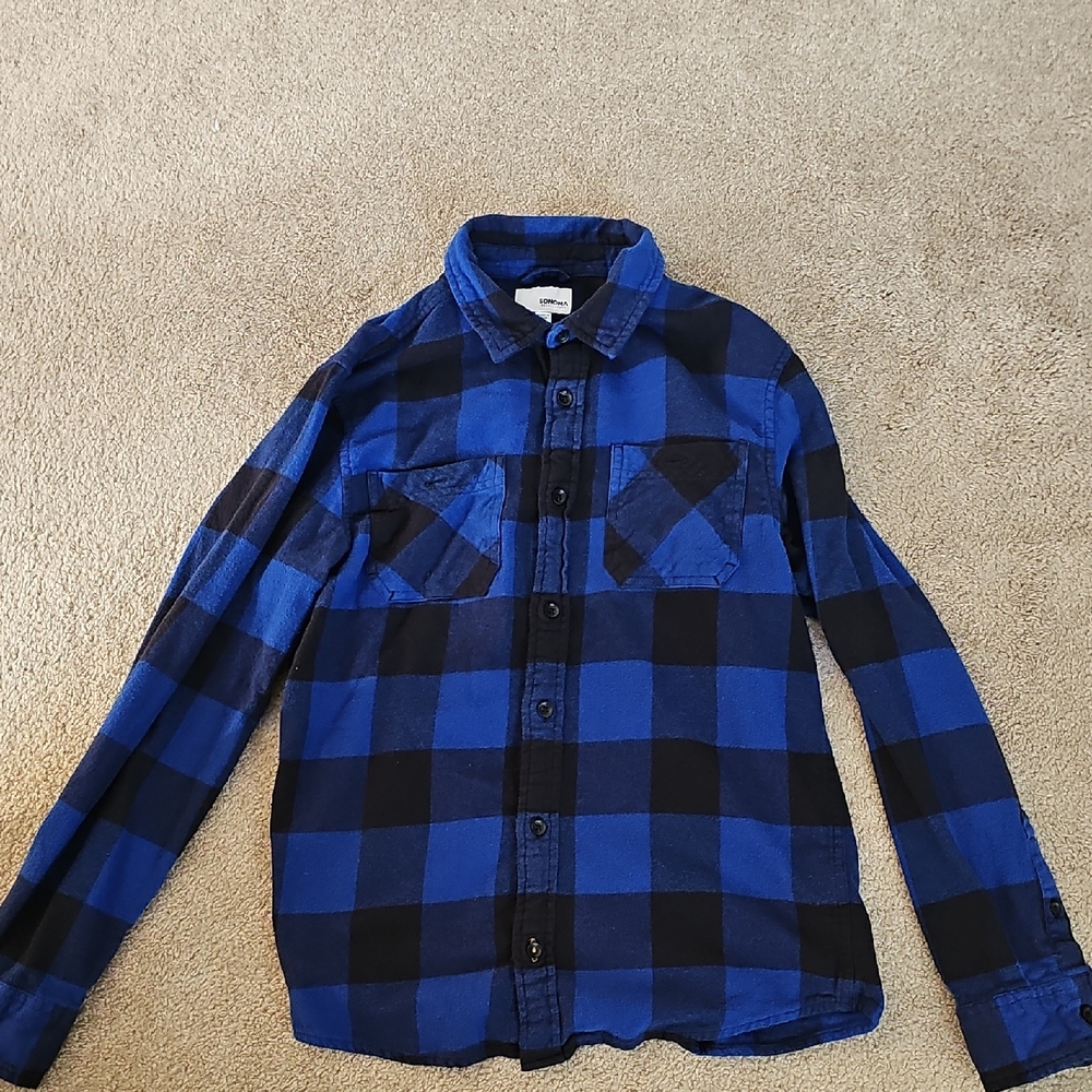 Sonoma Blue and Black Checkered Men's Shirt